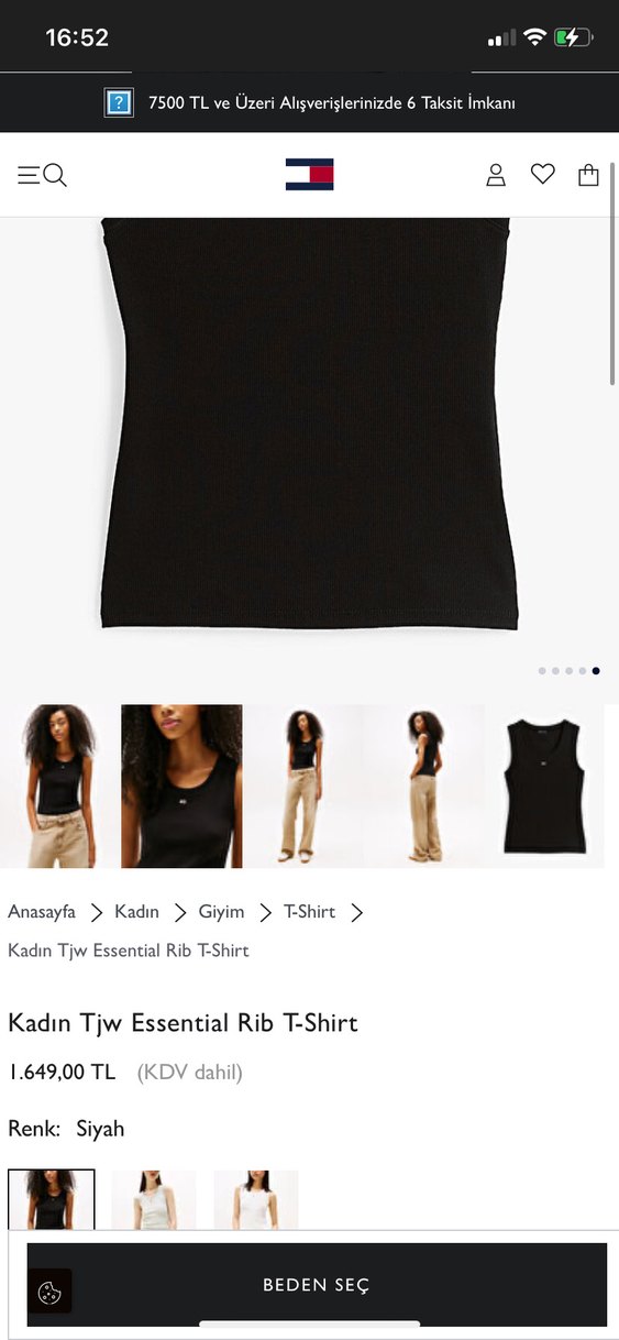 Tommy hilfiger siyah atlet — görsel 3/7