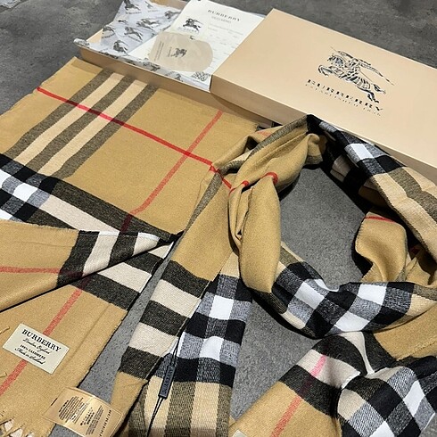 Beden Burberry İthal Kaşmir Pamuk Unisex Şal