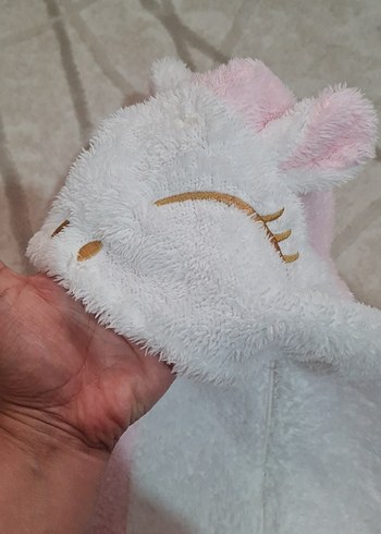 Pembe Kürklü Bebek Kız Tulumu Kapüşonlu - Görsel 3