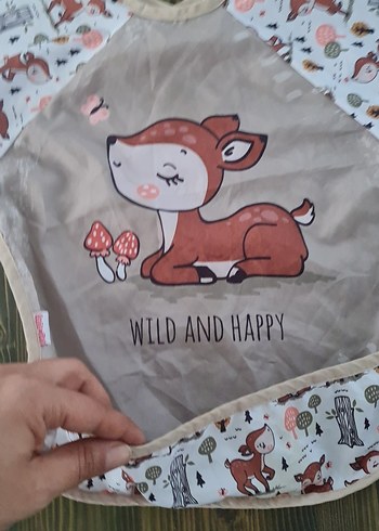 bambi desenli mama ve etkinlik önlüğü 2 adet - Görsel 5