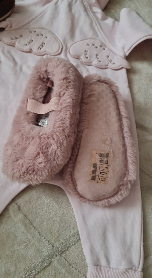 HM Kız Çocuk Pembe Peluş Ev Terliği - Görsel 2