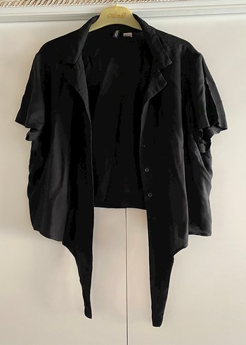 H&M Siyah Kısa Kollu Gömlek