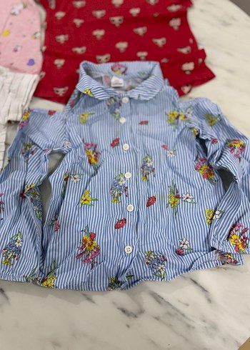 Çiçek Desenli Uzun Kollu Kız Gömlek - Görsel 2