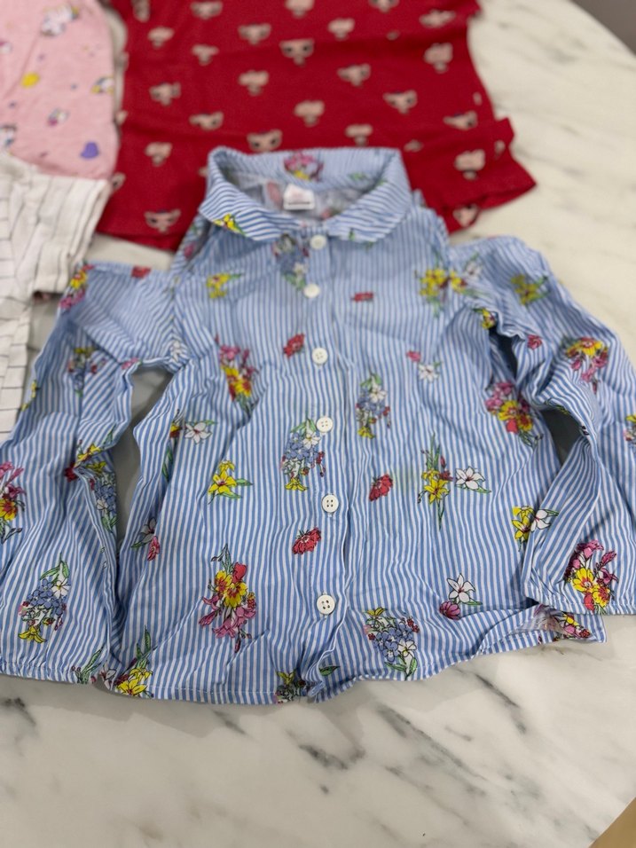 Çiçek Desenli Uzun Kollu Kız Gömlek - Görsel 2