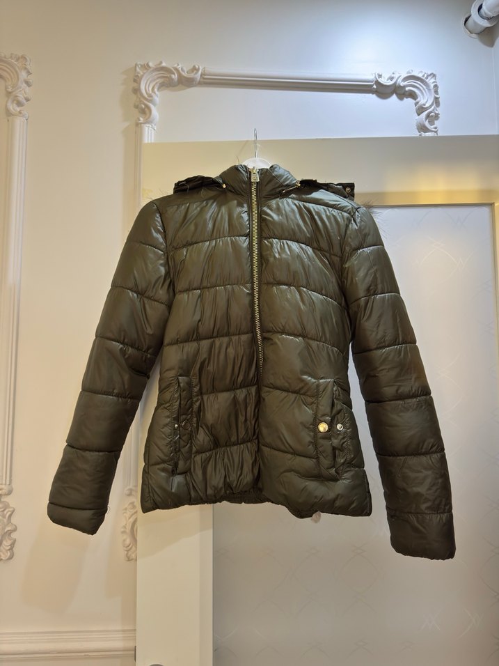 Kahverengi Kapüşonlu Kadın Kışlık Mont - Görsel 2