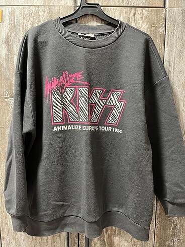 Defacto gri kiss sweatshirt