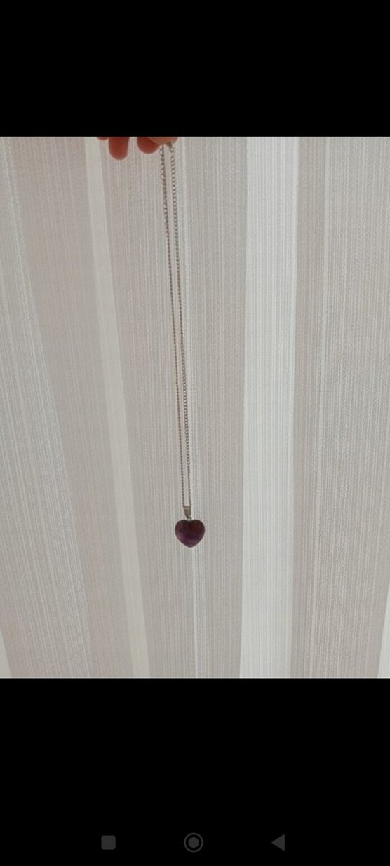 Mor Kalp Uçlu Zincir Kolye - Görsel 3