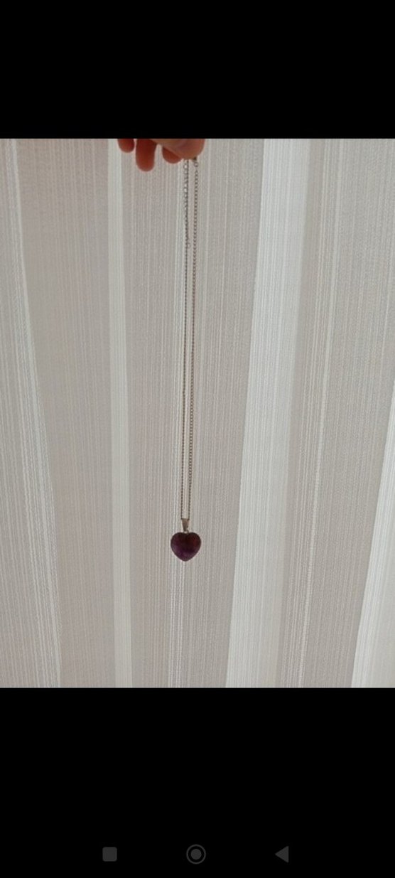 Mor Kalp Uçlu Zincir Kolye - Görsel 2