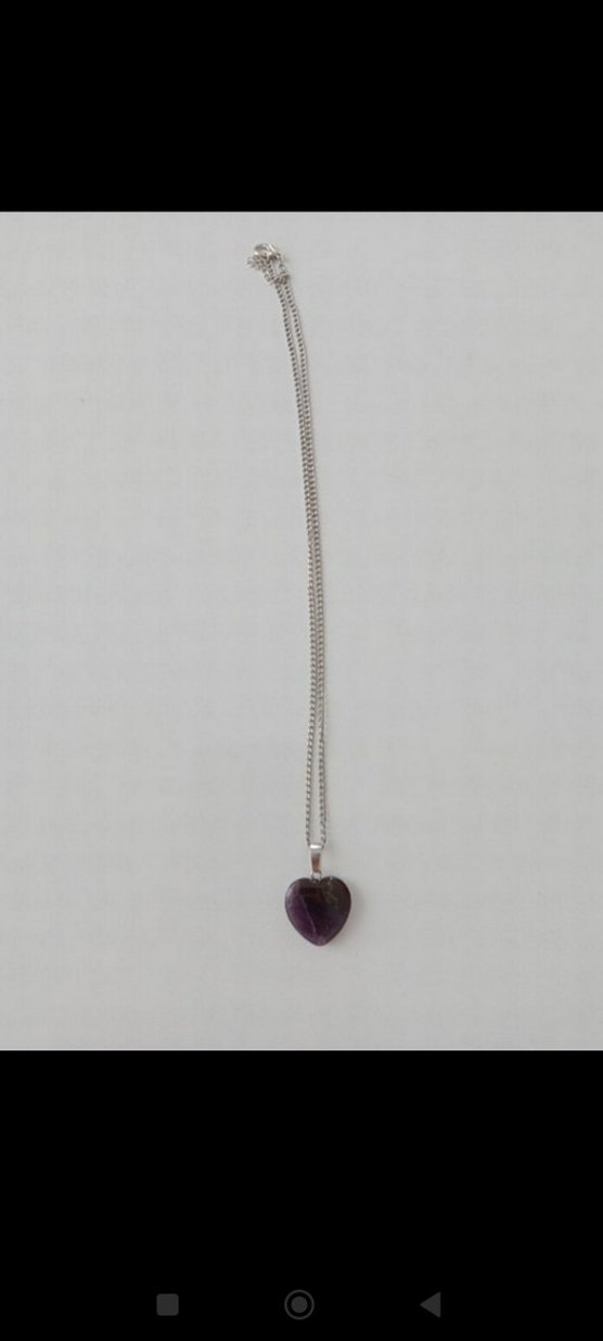 Mor Kalp Uçlu Zincir Kolye - Görsel 4
