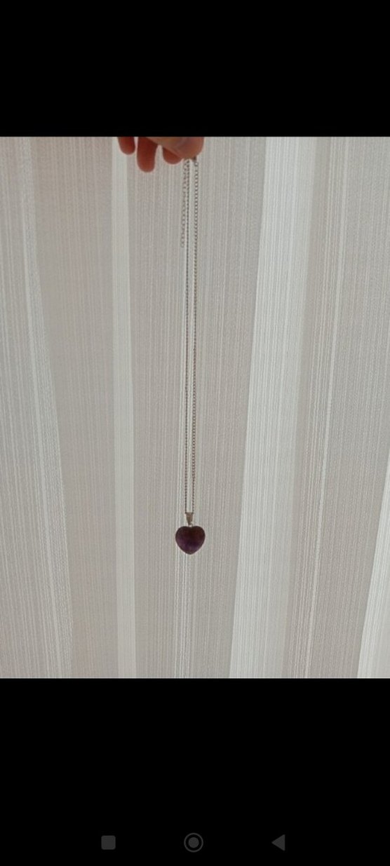 Mor Kalp Uçlu Zincir Kolye - Görsel 5