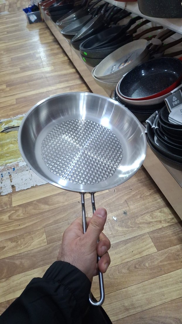 LARA 28 cm Gri Çelik Tava - Görsel 2