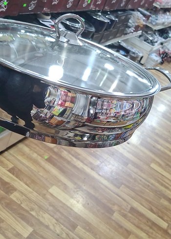 Parlak Gri Paslanmaz Çelik Tencere - Görsel 3