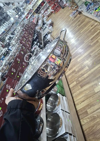 Parlak Gri Paslanmaz Çelik Tencere 7 kg - Görsel 2