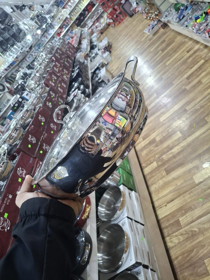 Parlak Gri Paslanmaz Çelik Tencere 7 kg - Görsel 2