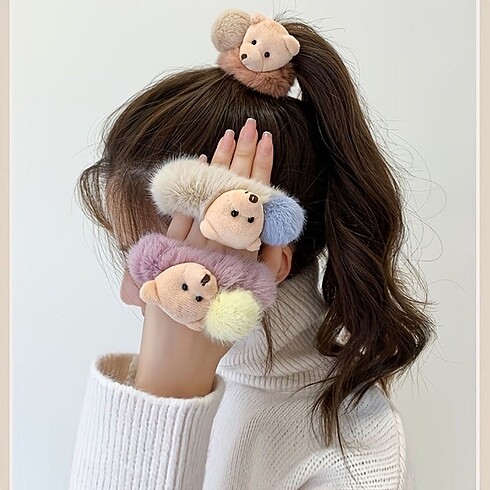 3Lü peluş ayıcıklı toka