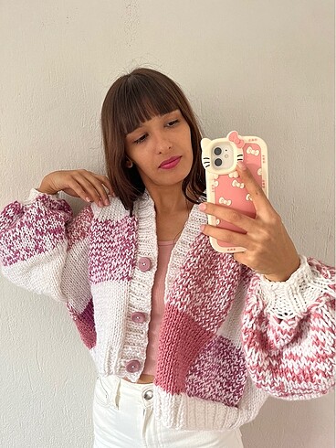 universal Beden Patchwork cardigan / Kareli hırka