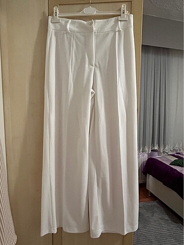 Beyaz plazzo pantolon