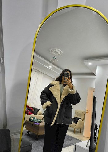 Kürk Detaylı Kahverengi Deri Ceket - Görsel 5