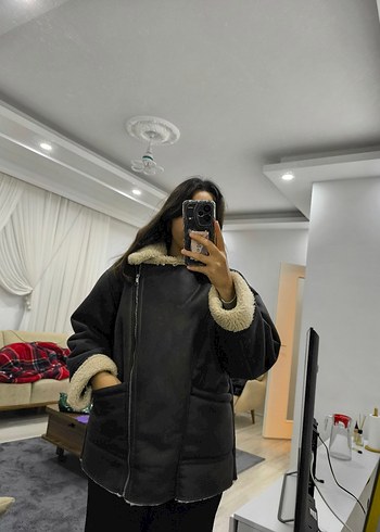 Kürk Detaylı Kahverengi Deri Ceket - Görsel 4