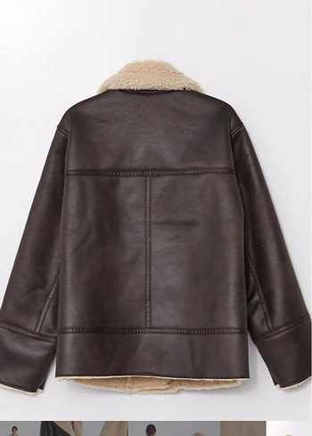 Kürk Detaylı Kahverengi Deri Ceket - Görsel 3