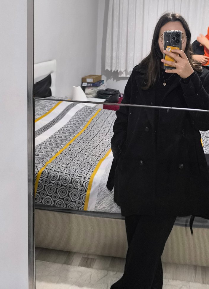 Siyah Midi kaban. - Görsel 2