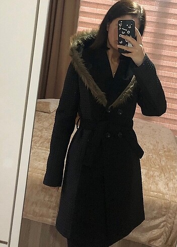 40 Beden Kürklü siyah kaban