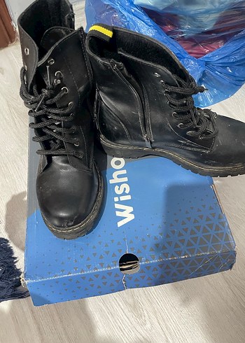 Siyah Tokalı Blok Topuklu Kadın Bot - Görsel 2