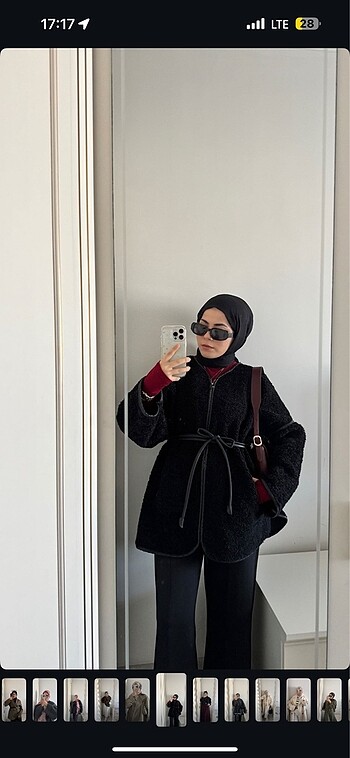 Siyah peluş ceket