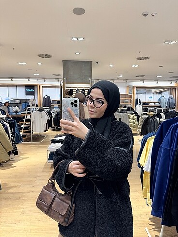l Beden Siyah peluş ceket