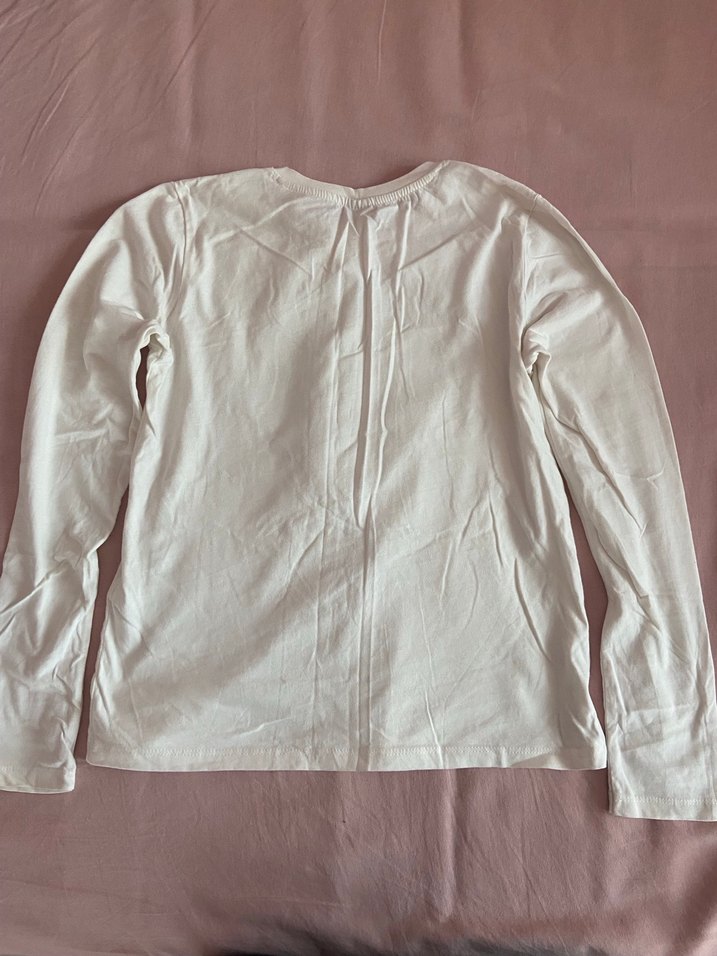 Kız Çocuk Altın Kalp Baskılı Uzun Kollu Tişört - Görsel 2