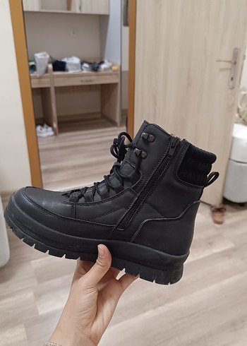 Polaris Polaris Siyah Kadın Kar Botu Wedge Topuklu