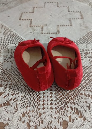 Kız Çocuk Kırmızı Kadife Babet Ayakkabı - Görsel 4