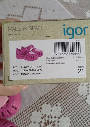 Kız Çocuk Pembe Kalp Detaylı İgor Sandalet - Görsel 6