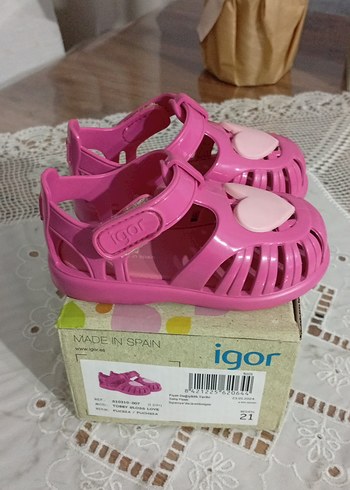 Kız Çocuk Pembe Kalp Detaylı İgor Sandalet - Görsel 2
