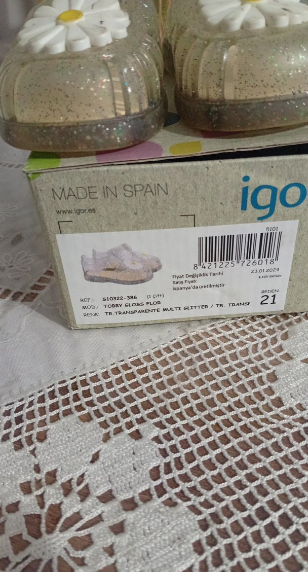 İgor Simli Şeffaf Papatya Detaylı Kız Çocuk Ayakkabı - Görsel 2