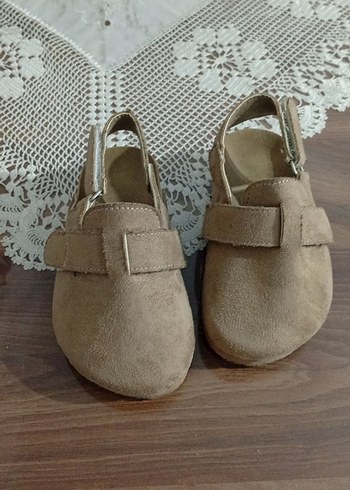 Bej  vizon Süet yazlık cırtlı kız çocuk terlik - Görsel 2