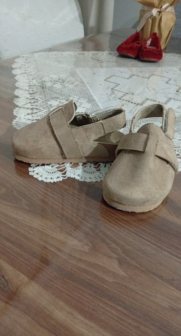 Bej  vizon Süet yazlık cırtlı kız çocuk terlik - Görsel 4