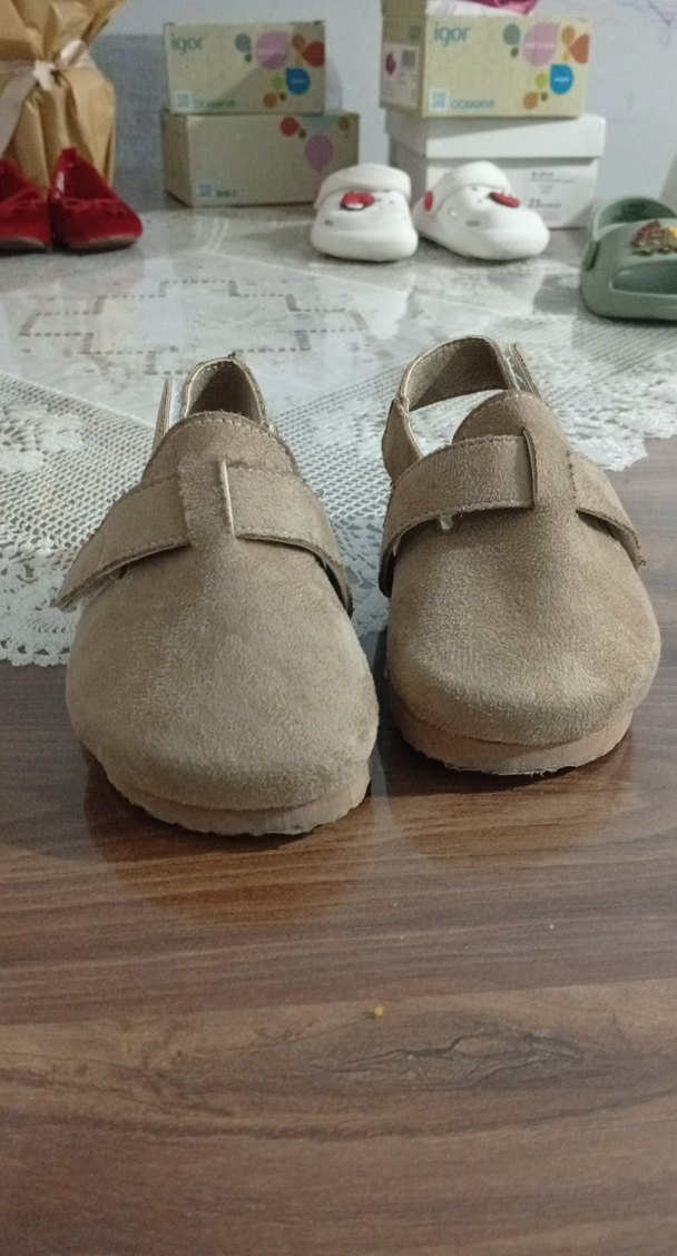 Bej  vizon Süet yazlık cırtlı kız çocuk terlik - Görsel 3