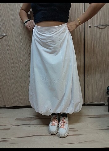Fırfır Beyaz Etek 