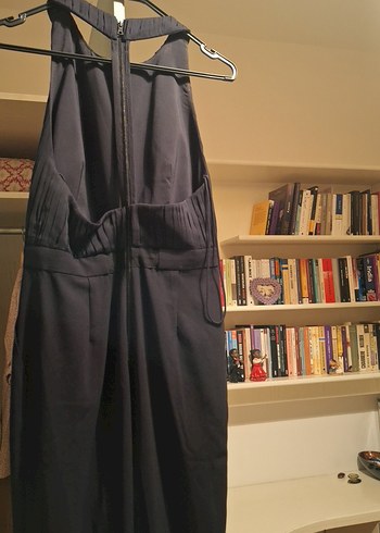 Siyah Drapeli Uzun Kadın Tulum - Görsel 3