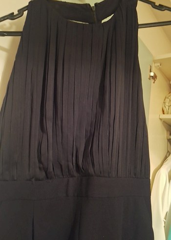 Siyah Drapeli Uzun Kadın Tulum - Görsel 2