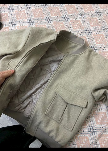 38 Beden Kadın Bej Süet Bomber Ceket