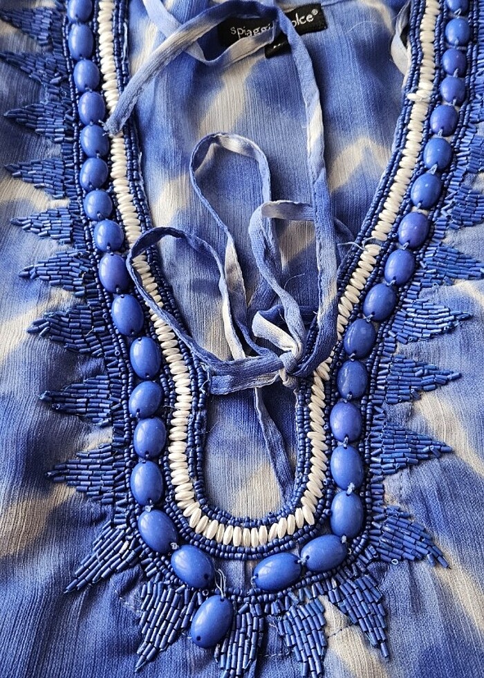 Ön kısmı boncuk detaylı Pareo  - Görsel 5