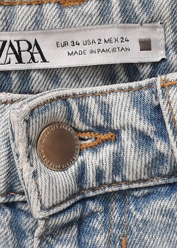 34 Beden Zara Açık Mavi Mom Jean