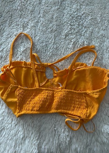 s Beden Sarı Parlak Minimalist Bralet