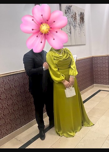 44 Beden sarı Renk Drapeli Kadın Uzun Elbise - Bohem Tarz
