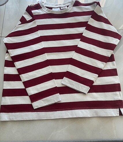Zara erkek çocuk çizgili uzun kollu tshirt