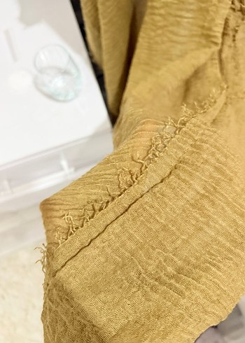 Bej Keten Kadın Şal - Görsel 4