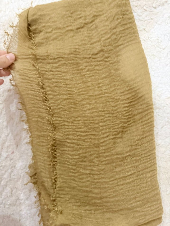 Bej Keten Kadın Şal - Görsel 3