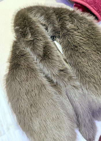 Gri Kadın Suni Kürk Detaylı Uzun Kolsuz - Görsel 7